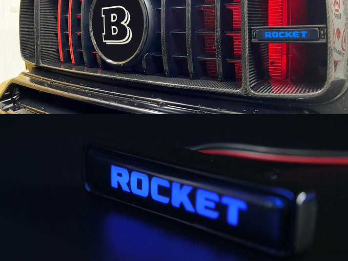 Rocket LED Grill Blue Badge Grille Emblem Logo for Mercedes W463A G Wagon G63 G500 G55